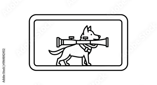Dog Carrying Rocket Launcher - Military Dog Icon
