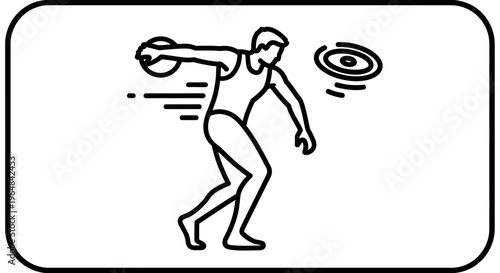 Discus Thrower Athlete Silhouette Icon