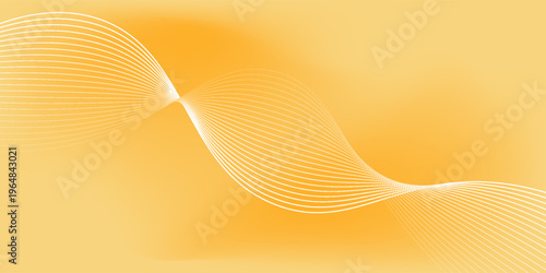 Solid yellow orange gradient simple tone color background. White flowing lines design