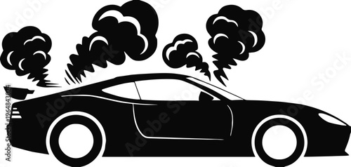 car low profile sports car burnout wheel motion lineart