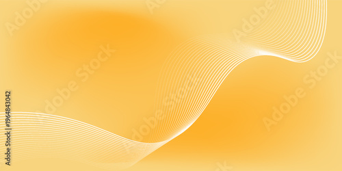 Solid yellow orange gradient simple tone color background. White flowing lines design