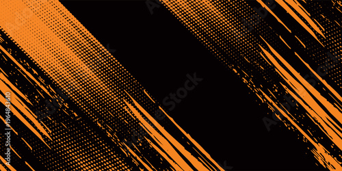orange black brush Car sticker wrap pattern banner abstract sporty lines black orange color combination grunge brush modern pattern racing motorsport design.vector illustration. eps 10