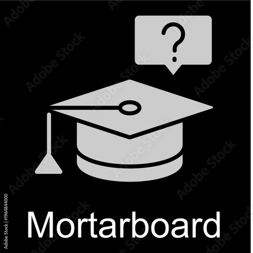 Learning Question  White Vector Icon On Black Background 