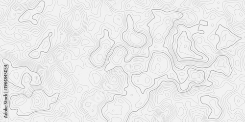 Topographic Flow Line Seamless Pattern with Natural Terrain Elevation Curves, Abstract Geographic Mapping Texture, Clean White Background, and Modern Minimal Cartography Style for Professional Design