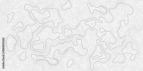 Mountain Relief Topographic Linework Minimal Design with Smooth Elevation Contour Curves, Seamless Geographic Pattern, Clean White Background, and Modern Abstract Terrain Mapping Style