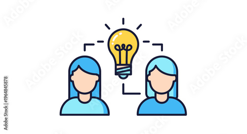 Two Women with a Light Bulb Idea.