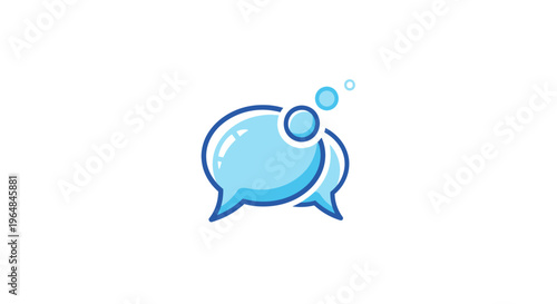 Blue speech bubbles with question mark.