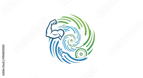 Muscular Arm Flexing Bicep Muscle.