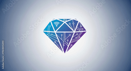 Blue Diamond Gemstone Closeup View.