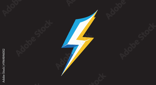 Electricity symbol with blue and yellow.