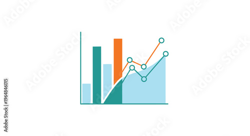Business data analysis graph chart.