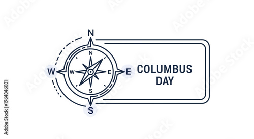 Commemorating navigational history with a compass icon and holiday text for exploration day