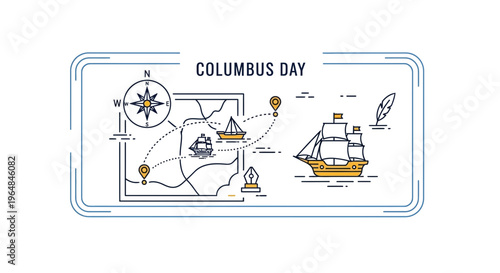 Historical maritime exploration with ancient maps and sailing ships marking discovery