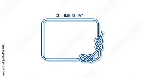 Blue nautical rope border with intricate knot work for Columbus Day festive announcement elegant
