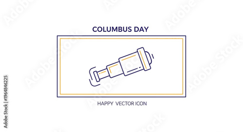 Historical exploration tool vector illustration for Columbus Day celebration minimal design