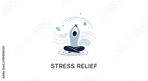 Person meditating in lotus pose for stress relief.