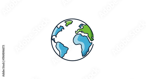 Simple Hand Drawn Globe Earth Illustration.