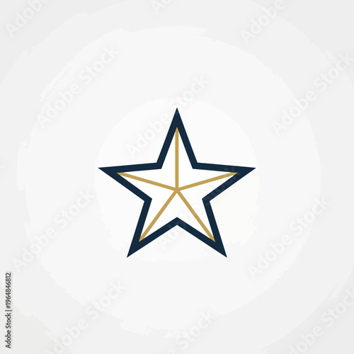 Stylized Five-Pointed Star with Golden Inner Lines.