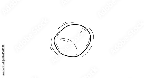 Abstract doodle illustration of a soft, irregular blob shape with dynamic lines on a clean white
