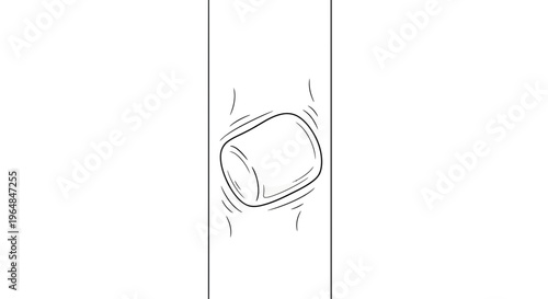 Graphic depiction of a soft cylindrical object compressing within a restrictive pathway showing