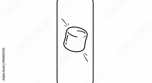 Minimalist graphic line art depicting a soft, bouncy confectionery item or squishy object icon