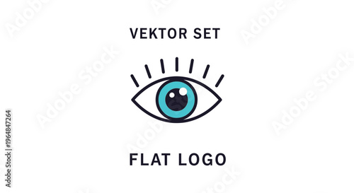 Vector Flat Logo Eye Symbol Illustration.