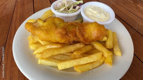 Serving a Plate of Fish and Chips