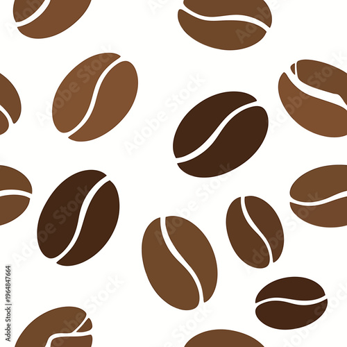 Coffee Beans Pattern with Brown and Dark Shades for Food and Beverage Design.