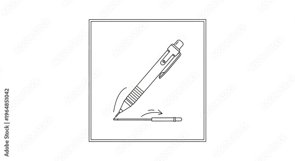 Naklejka premium Instructional diagram illustrating the precise refill insertion process for a sophisticated