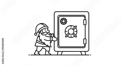 A charming cartoon character pushes a sturdy safe, symbolizing security and protection of assets