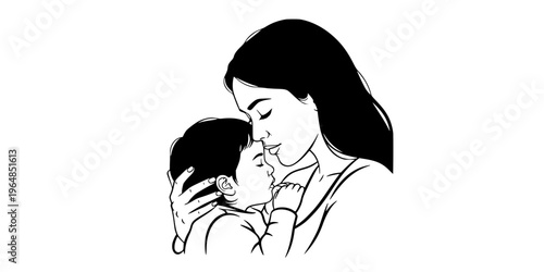 Mother holding baby in a heart shape symbolizing love and affection.

