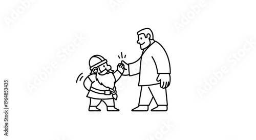 Joyful high-five between two diverse figures symbolizing successful collaboration and friendly