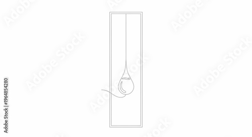 Elegant fluid motion captured in a delicate continuous line art of a solitary water drop inside a