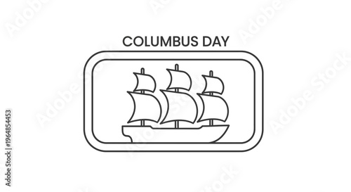 Historic maritime journey emblem showcasing a three-masted sailing ship silhouette for celebratory