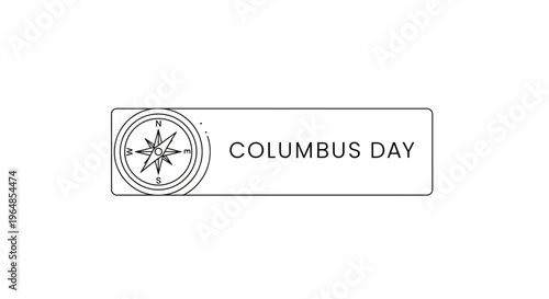 Commemorative visual for Columbus Day, featuring a classic compass rose icon representing