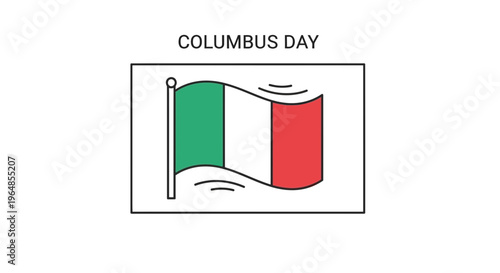 Italian Heritage Celebration Graphic for Columbus Day Commemoration Banner Featuring National Flag