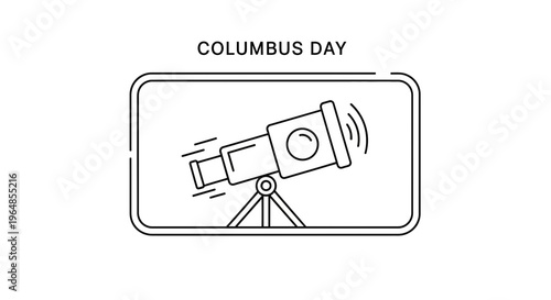 Minimalist vector icon representing historical exploration and discovery on Columbus Day holiday