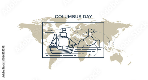 Historic Maritime Exploration and Global Discovery Journey Depicting a Vintage Ship's Arrival at a