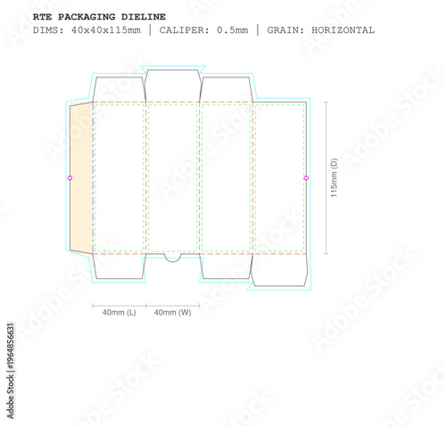 Beard Oil 2oz Dropper Box Template SVG | 40x40x115mm RTE Packaging Dieline | Cricut & Illustrator Ready