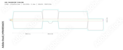 Chocolate Bar 100g Classic Box Template SVG | 160x80x12mm RTE Packaging Dieline | Cricut & Illustrator Ready