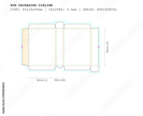 Standard Poker Playing Cards Box Template SVG | 65x18x90mm RTE Packaging Dieline | Cricut & Illustrator Ready