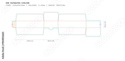 Energy Snack Pack Carton Box Template SVG | 120x60x30mm RTE Packaging Dieline | Cricut & Illustrator Ready