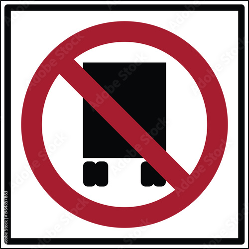 National Network Prohibited US Road Sign Vector Illustration Truck Route Restriction Symbol
