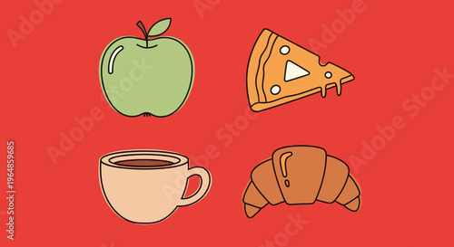 Vibrant red background with a partial view of a graphic element, ideal for adding text or other design elements.