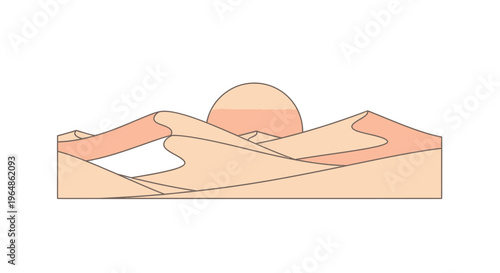 Desert Landscape with Sandy Dunes.