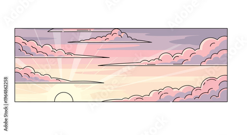 Sunset clouds in the sky.