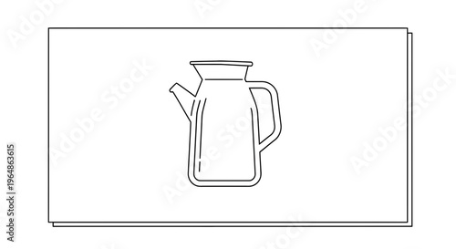 Minimalist line art illustration of a kitchen cruet with handle and spout for pouring liquids