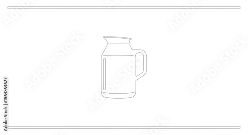 Stylish outline illustration of a modern kitchen jug for everyday use and serving beverages