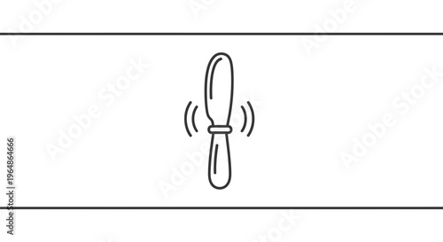 Minimalist line icon depicting a vibrating butter knife or kitchen spreader for culinary tasks