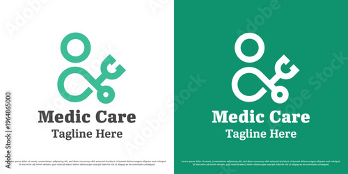 Health stethoscope logo design illustration vector. Medical care tool silhouette. Simple health clinic icon symbol.